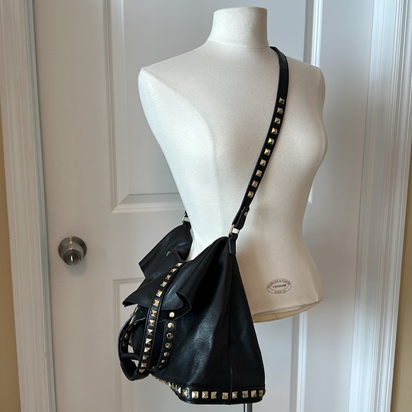 Zara black leather studded tote bag - Picture 11 of 14